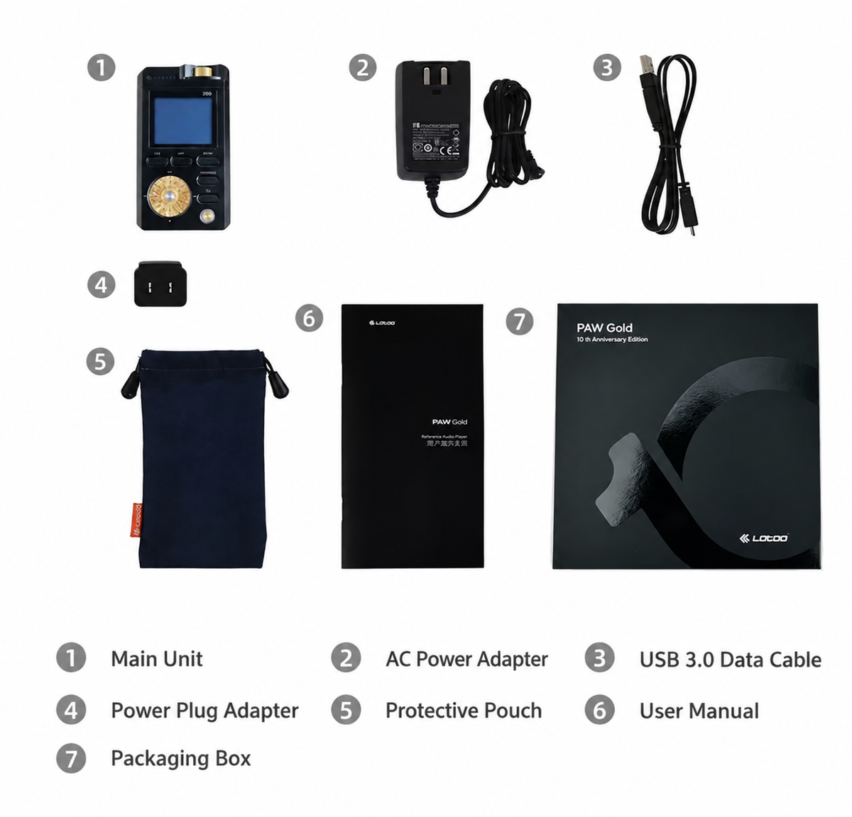 Lotoo PAW Gold 10th Anniversary Limited Edition with free Type C/PD—ICS-PG-PL1 and leather case